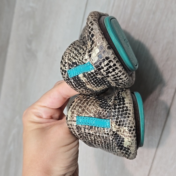 Tieks By Gavriell Snakeskin Ballet Flats Slide Leather Shoes Sz 9 - Picture 6 of 11